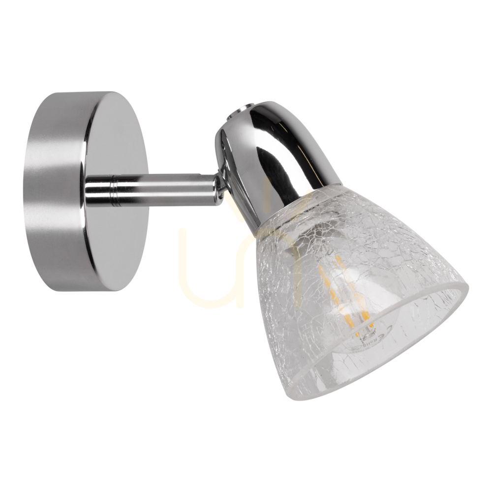 Wandleuchte „Alga“, 1xE14, Max. 40 W, Chrom/klar, 16,5 cm