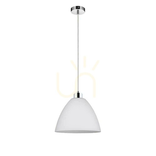 Prüfen Kugelförmige Pendelleuchte, 1xE27, Max. 60 W, Chrom/Weiß, Ø 27 cm