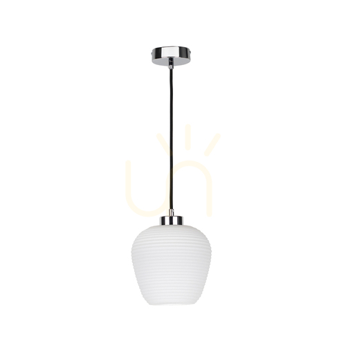 Prüfen Pulsar Pendelleuchte, 1xE27, 60 W, Chrom/Schwarz/Weiß, Ø 20 cm