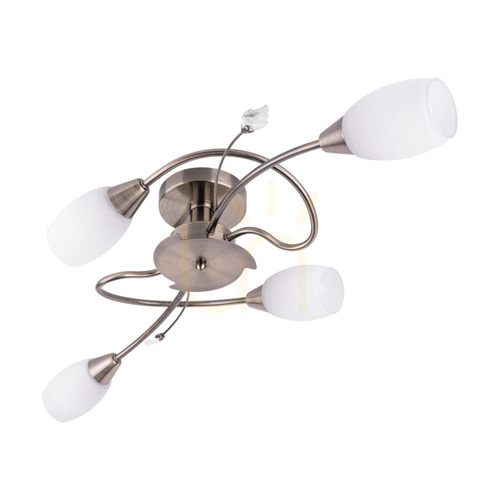 Prüfen Kronleuchter „Marbella“ 4xE14 40 W Patina/Weiß 79 cm