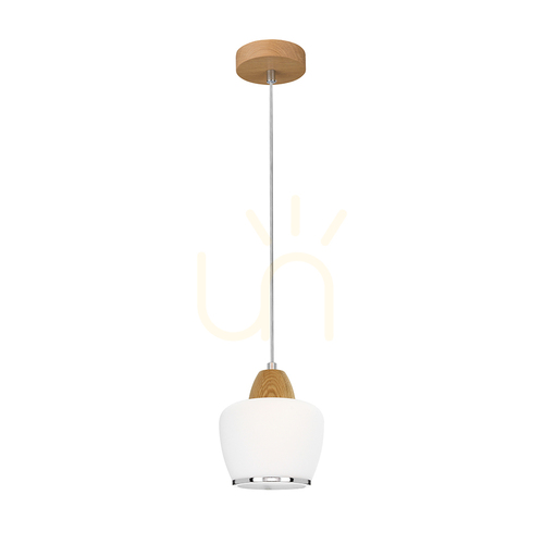 Prüfen Rondas Pendelleuchte 1xE14 Max. 40 W, geölte Eiche/klar/weiß/Chrom, Ø 10,3 cm