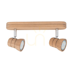 Tessa 2xGU10 LED-Deckenleuchte, 4,5 W, geölte Eiche, 29 cm small 1