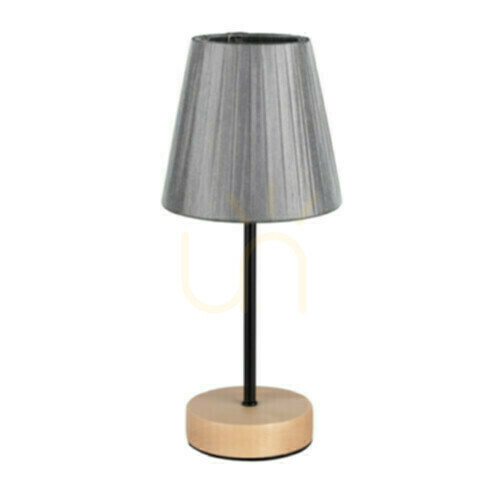 Prüfen Mila Wood Tischlampe, 1xE14, Max. 25 W, Birke/Schwarz/Grau, Ø 14 cm