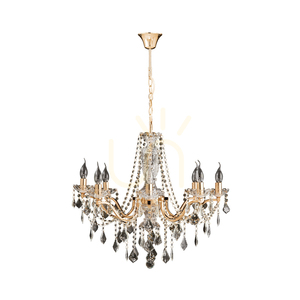 Odessa Pendelleuchte, 8xE14, Max. 40 W, Gold/Klar, Ø 71 cm small 1