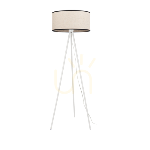 Prüfen Stativ-Stehlampe, 1xE27, 40 W, Weiß/Beige-Schwarz, 52 cm