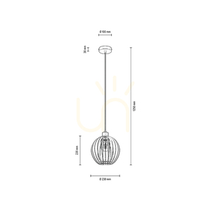 Shiro Pendelleuchte 1xE27 Max. 15 W Schwarz/Schwarz/Birke Ø 23 cm small 3