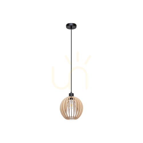 Prüfen Shiro Pendelleuchte 1xE27 Max. 15 W Schwarz/Schwarz/Birke Ø 23 cm