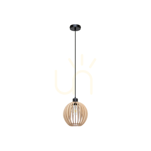 Shiro Pendelleuchte 1xE27 Max. 15 W Schwarz/Schwarz/Birke Ø 23 cm small 0