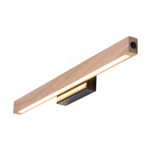 Wandleuchte „Valjevo“, inklusive 2 LEDs à 17,5 W, schwarz/geölte Eiche/Seitenschalter, 60 cm small 1