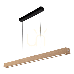 Valjevo Pendelleuchte, inklusive 1x 28-W-LED, Schwarz/geölte Eiche/Touch-Dimmer, 90 cm small 2