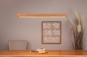 Valjevo Pendelleuchte, inklusive 1x 28-W-LED, Schwarz/geölte Eiche/Touch-Dimmer, 90 cm small 3