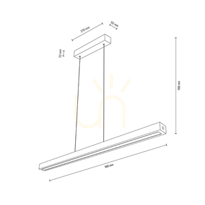 Valjevo Pendelleuchte, inklusive 1x 28-W-LED, Schwarz/geölte Eiche/Touch-Dimmer, 90 cm small 4