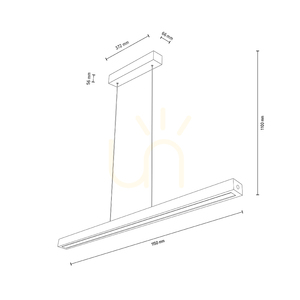 Valjevo U&amp;D Pendelleuchte, inklusive 2x 60-W-LEDs, Schwarz/geölte Eiche, Touch-Dimmer, 115 cm small 2