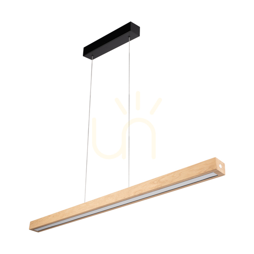 Prüfen Valjevo U&amp;D Pendelleuchte, inklusive 2x 60-W-LEDs, Schwarz/geölte Eiche, Touch-Dimmer, 115 cm