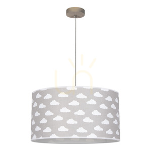 Fiete Pendelleuchte, 1xE27, Max. 60 W, grau gebeiztes Kiefernholz/Chrom/klar/grau-weiß, Ø 45 cm small 0