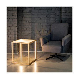 Tavoli Glass 1xLED Beistelltisch, 27 W, geölte Eiche/mattiert/Touch-Dimmer, 45,5 cm small 1