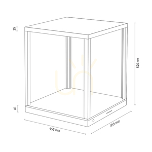 Tavoli Glass 1xLED Beistelltisch, 27 W, geölte Eiche/mattiert/Touch-Dimmer, 45,5 cm small 2