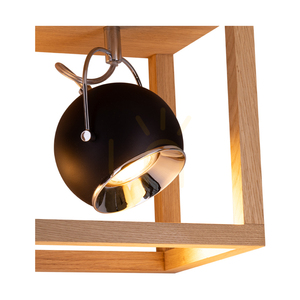 Roy Deckenleuchte, inklusive 1x 5-W-GU10-LED-Leuchtmittel, geölte Eiche/Schwarz, 20 cm small 1