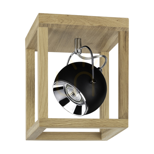 Prüfen Roy Deckenleuchte, inklusive 1x 5-W-GU10-LED-Leuchtmittel, geölte Eiche/Schwarz, 20 cm