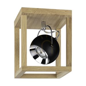 Roy Deckenleuchte, inklusive 1x 5-W-GU10-LED-Leuchtmittel, geölte Eiche/Schwarz, 20 cm small 0