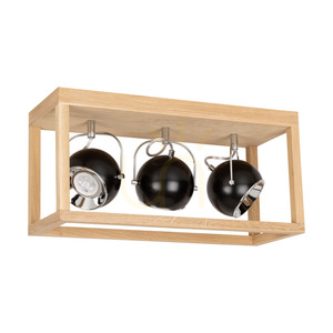 Roy Deckenleuchte, inklusive 3x 5 W GU10-LEDs, geölte Eiche/Schwarz, 52 cm small 0