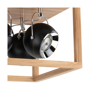 Roy Deckenleuchte, inklusive 4 x 5 W GU10-LEDs, geölte Eiche/Schwarz, 36 cm small 1