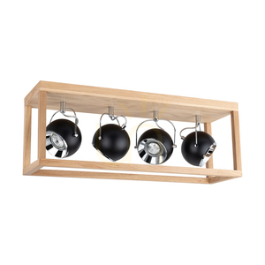 Roy Deckenleuchte, inklusive 4 x 5 W GU10-LEDs, geölte Eiche/Schwarz, 68 cm small 0