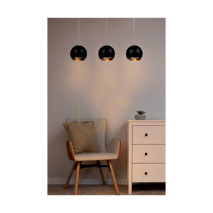 Spot Light BALL WOOD 5143374 Pendelleuchte, geölte Eiche und Schwarz, 3×GU10, 52 cm small 1