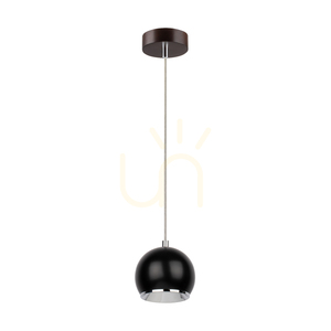 Hängeleuchte „Ball Wood“, inklusive 1x 5-W-GU10-LED-Leuchtmittel, Walnuss/Schwarz, Ø 12 cm small 0