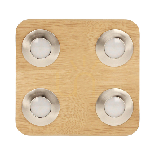 Prüfen Sunniva Deckenleuchte, inklusive 4 × 5-W-LEDs, geölte Eiche/satiniert, 26 cm