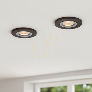 Vitar Wood runde Deckenleuchte, inklusive 1x LED GU10 6 W, Walnuss, Ø 10 cm small 1
