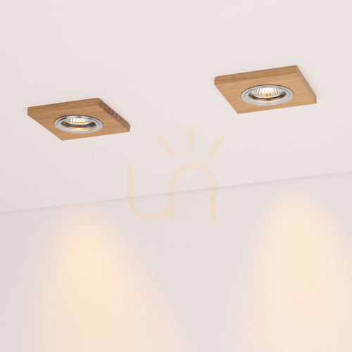 Prüfen Spot Light Vitar Wood 2515174 Einbaustrahler GU10, geölte Eiche/Chrom, 9,5 cm
