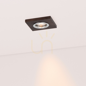 Vitar Wood quadratische Deckenleuchte, inklusive 1x 6-W-GU10-LED-Leuchtmittel, Walnuss, 9,5 cm small 1