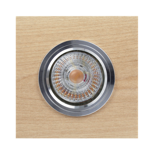 Prüfen Vitar Wood quadratische Deckenleuchte, inklusive 1x 6-W-GU10-LED-Leuchtmittel, Birke, 9,5 cm