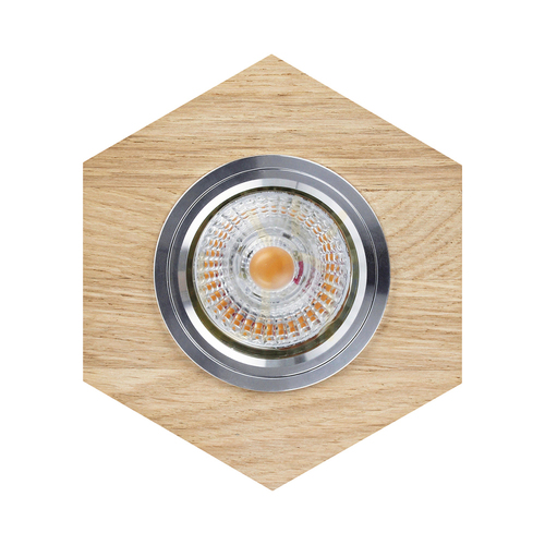 Prüfen Vitar Wood Deckenleuchte, inklusive 1x 6-W-GU10-LED-Leuchtmittel, geölte Eiche/Chrom, 11 cm