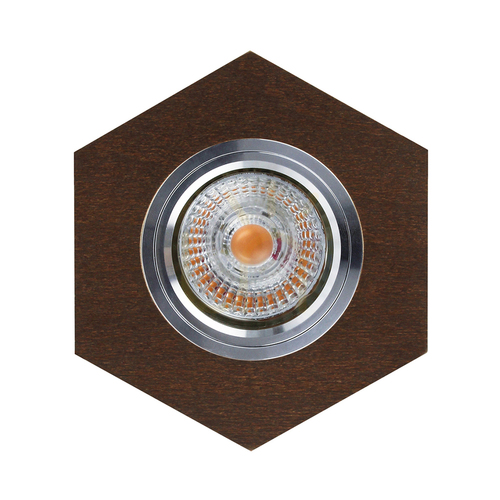 Prüfen Vitar Holz-Decken-Einbaustrahler, inklusive 1x LED GU10 6 W, Nussbaum/Chrom, 11 cm
