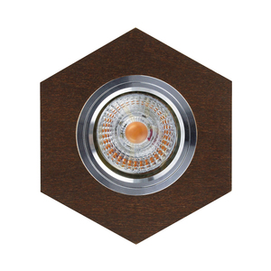 Vitar Holz-Decken-Einbaustrahler, inklusive 1x LED GU10 6 W, Nussbaum/Chrom, 11 cm small 0