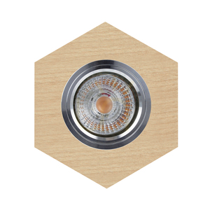 Vitar Wood Deckenleuchte, inklusive 1x 6 W GU10-LED, Birke/Chrom, 11 cm small 0