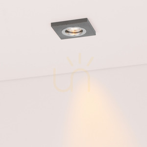 Vitar Square Deckenleuchte, inklusive 1x 6-W-GU10-LED-Leuchtmittel, Grau/Chrom, 9,5 cm small 1