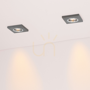 Vitar Square Deckenleuchte, inklusive 1x 6-W-GU10-LED-Leuchtmittel, Grau/Chrom, 9,5 cm small 2