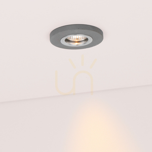 Vitar runde Deckenleuchte, inklusive 1x 6-W-GU10-LED-Leuchtmittel, Grau/Chrom, Ø 10 cm small 2