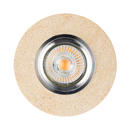 Prüfen Vitar Sandstone runde Deckenleuchte, inklusive 1x LED GU10 6 W, Sandstein/Chrom, Ø 10 cm