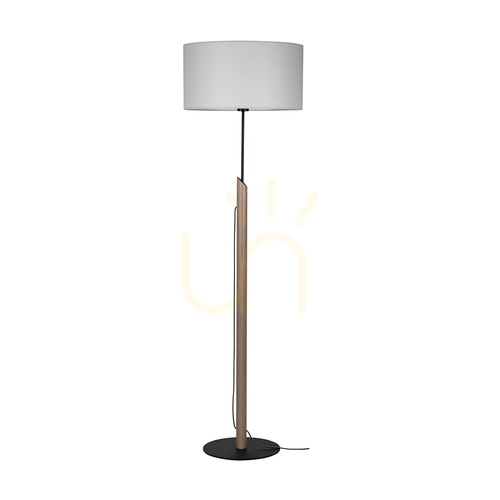 Prüfen Compago Stehlampe 1xE27 60 W Graukiefer/Schwarz/Anthrazit geflochten/Grau Ø 45 cm