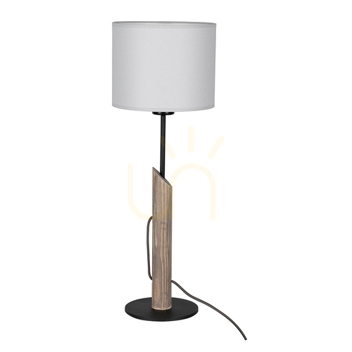 Prüfen Compago Tischlampe, 1xE27, Max. 40 W, Graukiefer/Schwarz/Anthrazit, geflochten, grau, Ø 20 cm