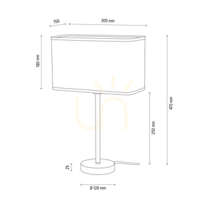 Cassida Tischlampe 1xE27 40 W Schwarz/Grau 30 cm small 1