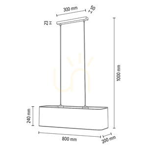 Cassida Pendelleuchte 2xE27 40 W Schwarz/Transparent PVC/Grau 80 cm small 1