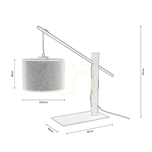 Semis Tischlampe, 1xE27, Max. 60 W, Schwarz/geölte Eiche/Beige, 75 cm small 1