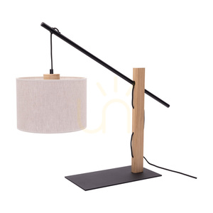 Semis Tischlampe, 1xE27, Max. 60 W, Schwarz/geölte Eiche/Beige, 75 cm small 0