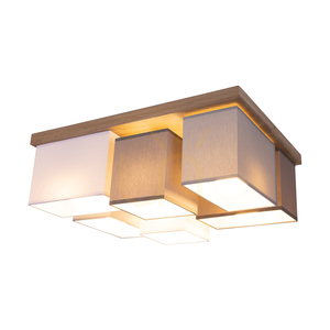 Deckenleuchte „Vineda“, 6xE27, Max. 25 W, geölte Eiche/Weiß/Grau/Braun, 55 cm small 1