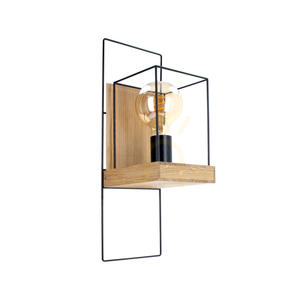 Moroni Wandleuchte 1xE27 Max. 25 W, geölte Eiche/Schwarz, 16 cm small 0
